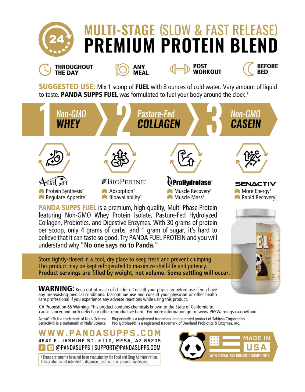 Underground Bio Labs Panda Fuel serving scoop for daily protein goals