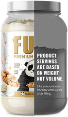 Panda Fuel whey scoop reveals powder texture ideal for shakes