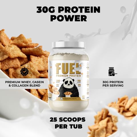 Panda Fuel shake in glass highlights Cinnamon Toast flavor