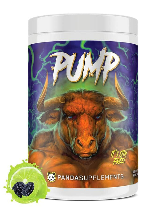 Underground Bio Labs Panda Pump bottle front, stimulant-free pre-workout for focused sessions.