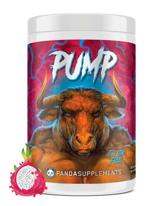 Underground Bio Labs Panda Pump can front view with Rainbow Dragonfruit flavor, stimulant-free formula.