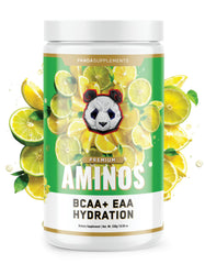 Underground Bio Labs Panda Supps Aminos bottle Lemon Lime for hydration support.