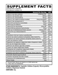 Underground Bio Labs Panda Supps nutrition facts label highlights minerals.
