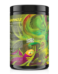 Rampage label close-up highlighting ingredients and stimulation cues