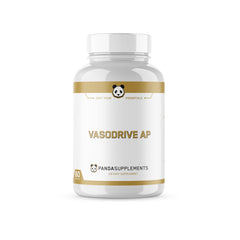 Underground Bio Labs Panda Supps Vasodrive-AP bottle highlights nitric oxide support for workouts.