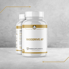 Boxed Panda Supps Vasodrive-AP packaging with branding and clear dosing information.