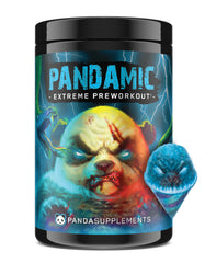 Underground Bio Labs Panda Supps Pandamic Extreme blue snow cone bottle ready for workouts