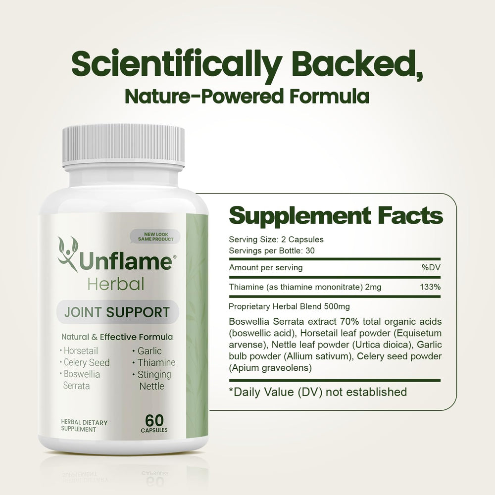 Unflame Herbal packaging displayed on a shelf for easy access
