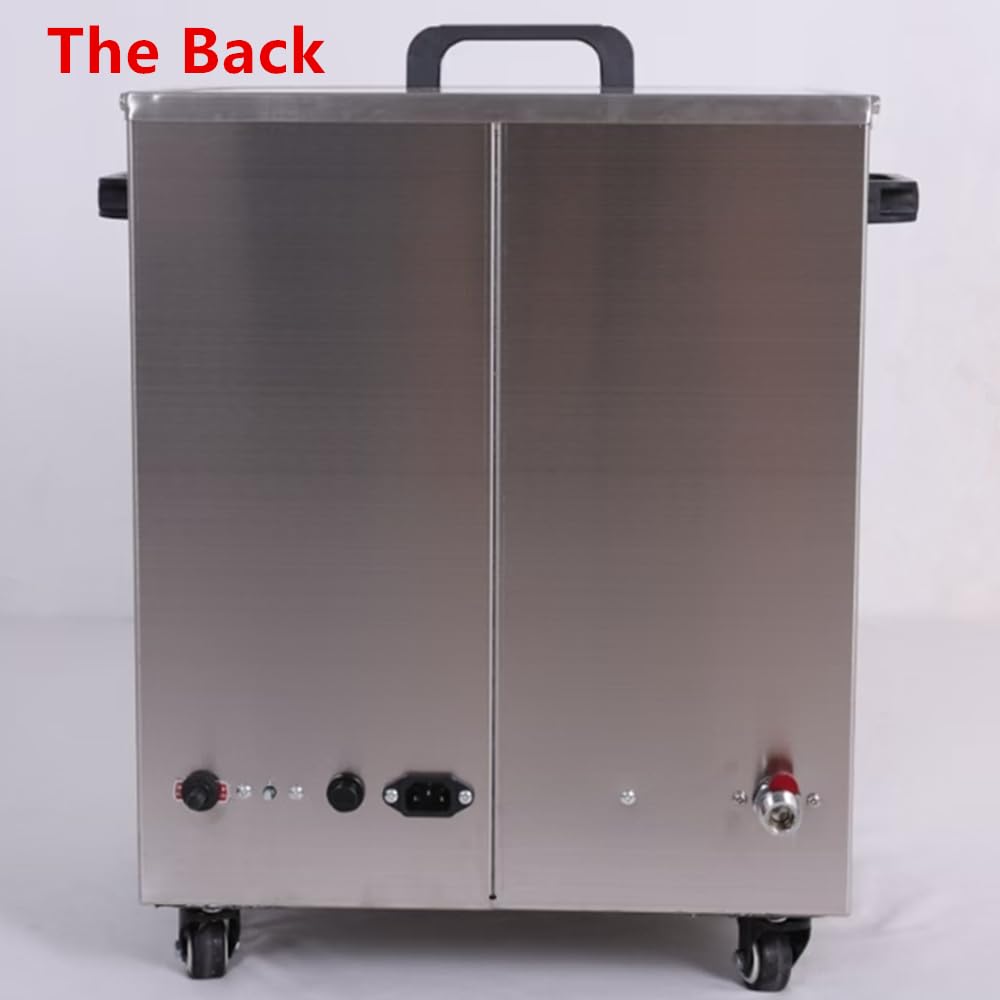 Insulated 35-liter tank holds six moist heat packs for sessions