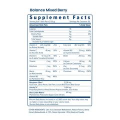 Unicity Balance Mixed Berry powder stirred in a glass for a berry flavor boost.