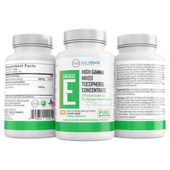 Unique E A.C. Grace mixed tocopherols softgels close-up high-purity vitamin E content