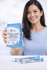 Closeup of UniqueSmile stick-pack for on-the-go daily use