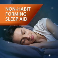 Unisom SleepTabs bottle and label emphasizing pharmacist trusted sleep aid.