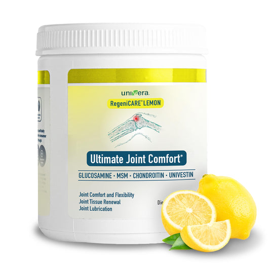 Univera Regenicare bottle front highlighting joint support for mobility