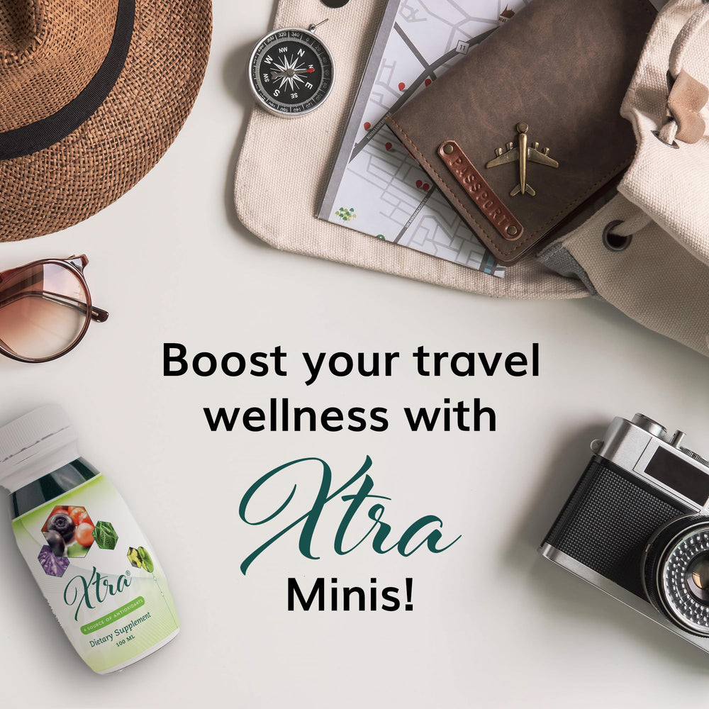 Univera Xtra Minis wellness shot on a desk for easy access