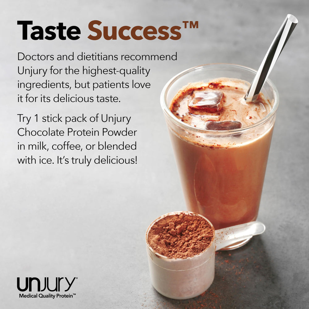 Box of 20 Unjury sticks highlighting convenient portions.
