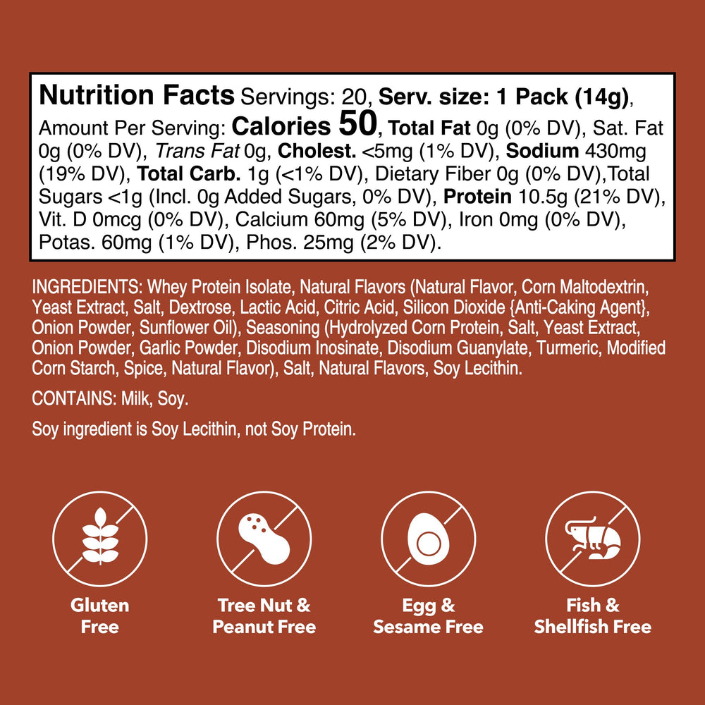 Unjury Beef & Herb box back, nutrition details for informed choices.