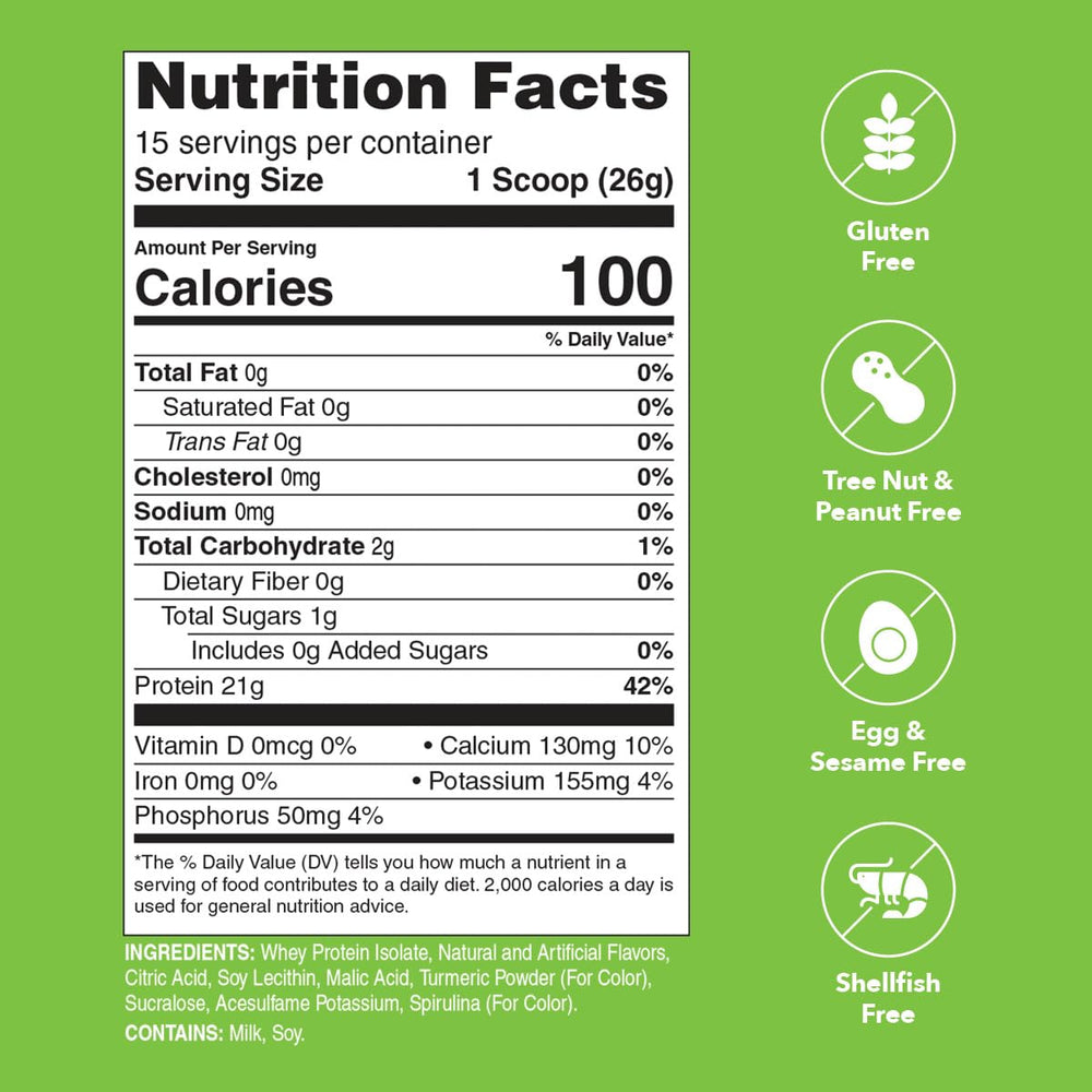 Unjury Lemon Lime whey shake glass showing a refreshing protein beverage.