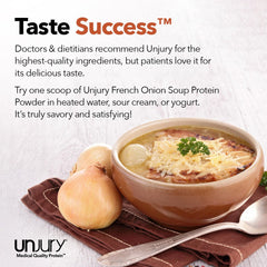 Shaker cup with Unjury shake highlighting lactose-free convenience