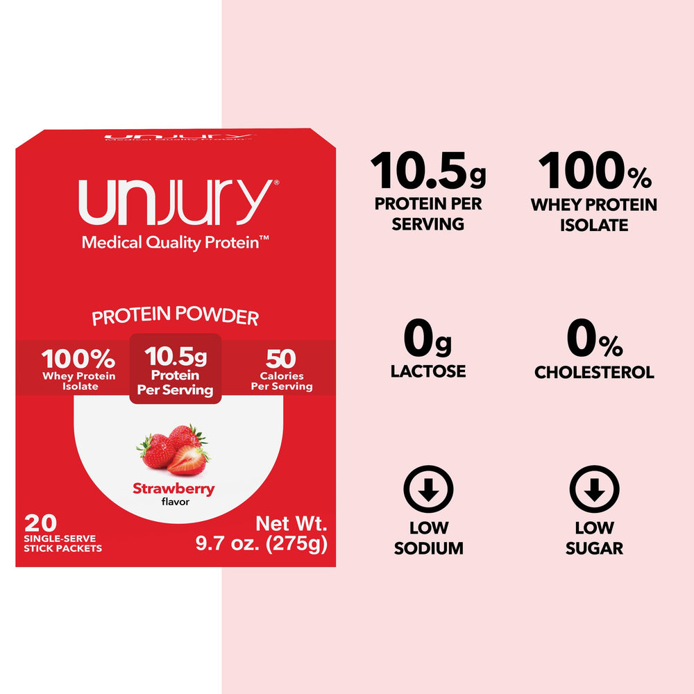 Unjury stick packets being opened for portable protein on the go