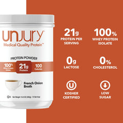 Texture closeup of Unjury whey isolate powder