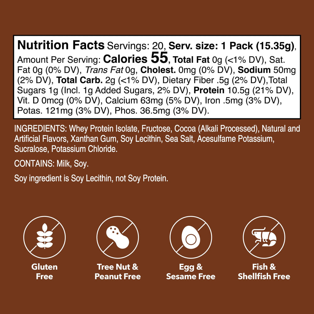 Unjury whey protein isolate sticks offer lactose-free nutrition.