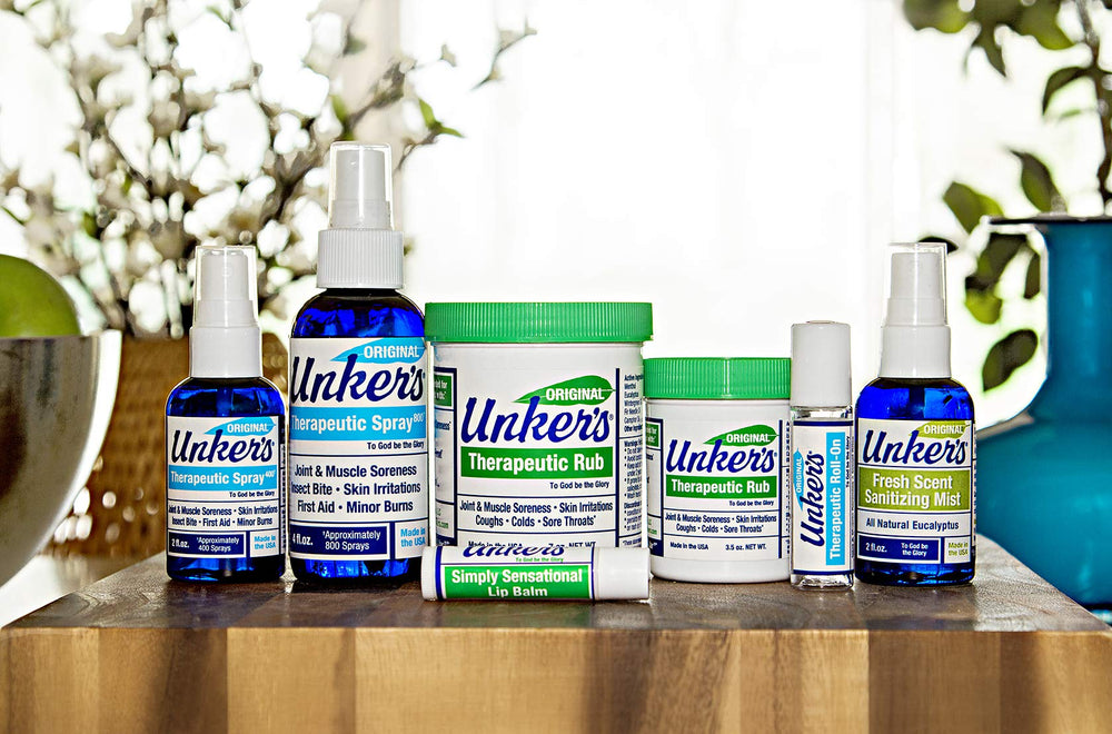 Unker's Multi-Purpose Salve on skin demonstrates versatile use for dry or irritated areas