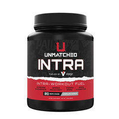 Unmatched Intra Workout Powder bottle showing packaging for fast hydration during training