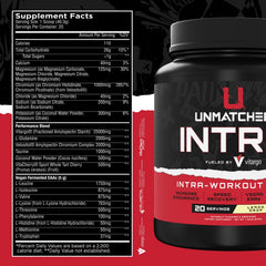 Unmatched Intra Workout Powder serving scoop showing convenient portion size.