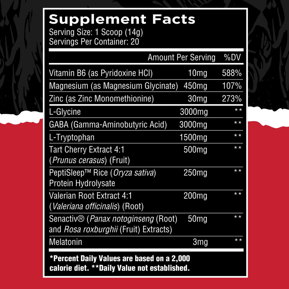 Close-up of the Unmatched Longevity Sleep label showing key ingredients