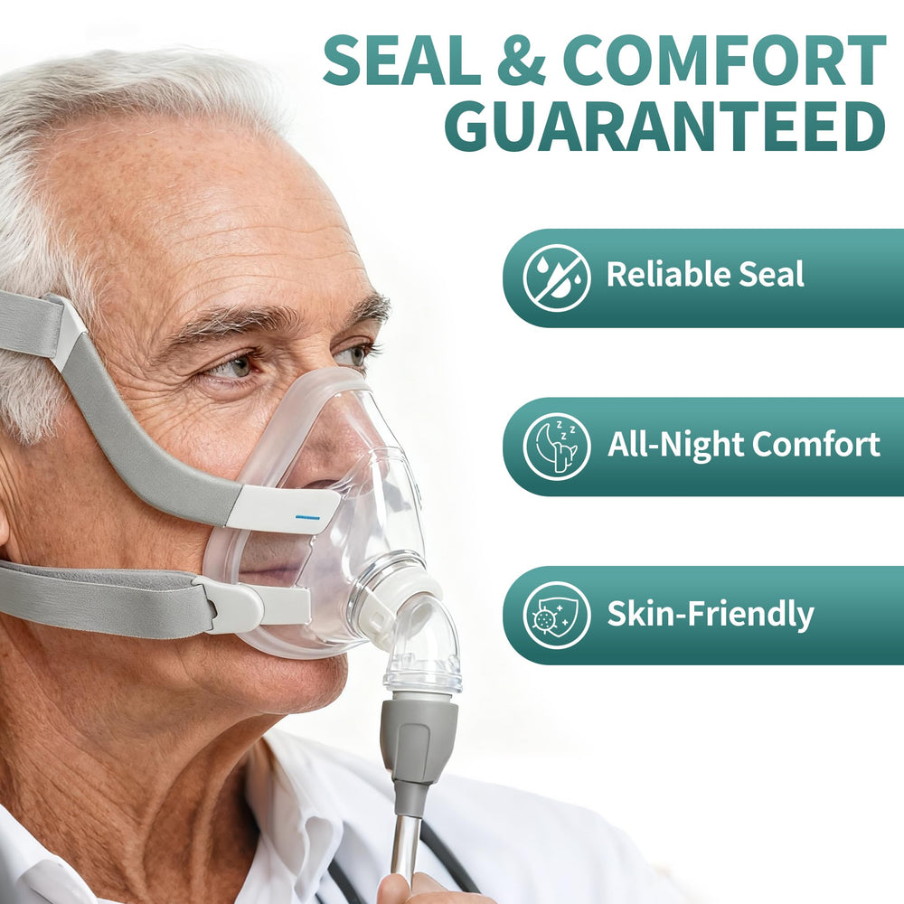 Unsvorns cushion in-use image for night-time comfort and consistent seal.