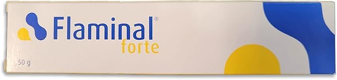 UPAX Flaminal Forte Cream tube close-up for external use and moisture balance support.