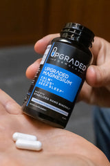 Upgraded Formulas Nano Magnesium Supplement packaging box showcases clinical trial credibility.