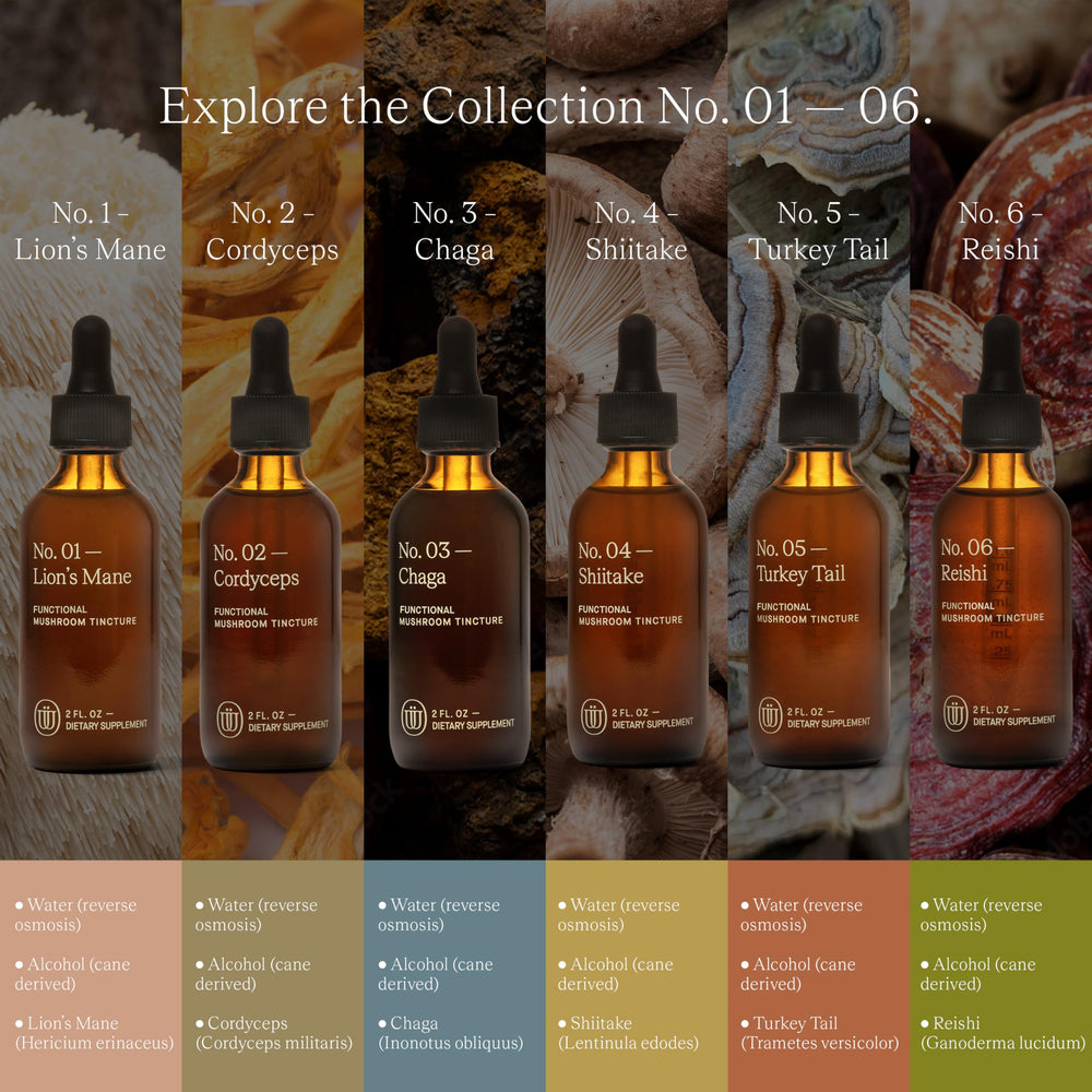 Side view of UPHORIC URTH Cordyceps tincture bottle.