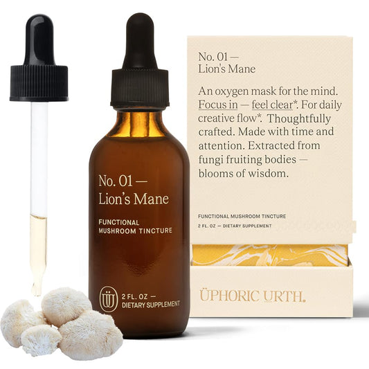 UPHORIC URTH Lions Mane extract bottle with dual extraction for cognitive support