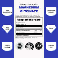 UpNourish chelated magnesium glycinate capsules in hand for easy daily supplementation.