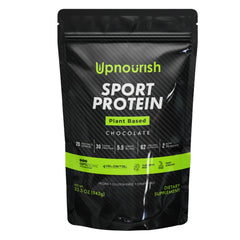 UpNourish vegan sport protein chocolate tub supports post-workout fueling