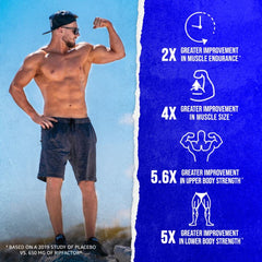 Upper body workout pump with Gains Candy nearby during training.