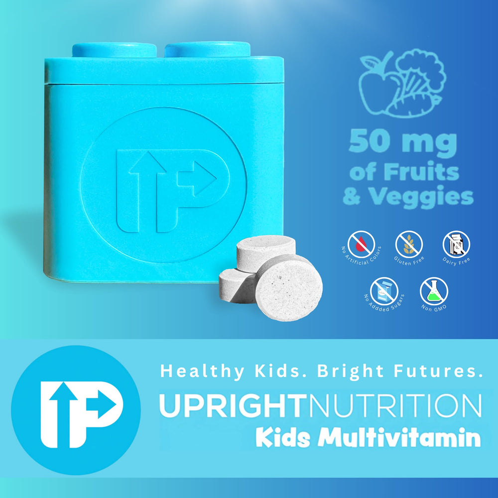 Upright Nutrition chewables in fruit-punch flavor for easy intake.