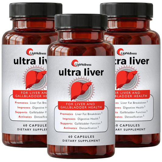 UpWellness Ultra Liver bottle-front view highlighting packaging for daily liver support