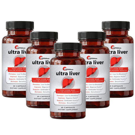 UpWellness Ultra Liver bottle shown, supporting daily liver health and overall wellness.