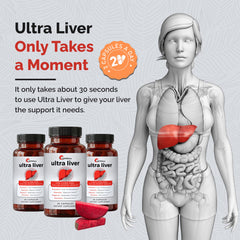 UpWellness Ultra Liver morning-dose scene with two capsules per day