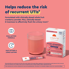 Uqora Flush Advanced Plus vitamin C bottle visible for immune support potential