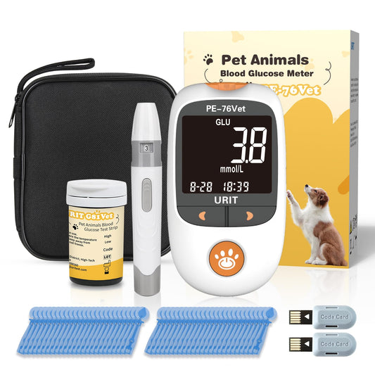 URIT Glucose Meter for Pets, front view for quick home checks.