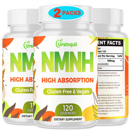 Ursinquil NMNH sublingual lozenge bottle showing 240-day supply for NAD support