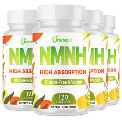 Ursinquil NMNH 500mg bottle closeup showing easy daily sublingual dosing.