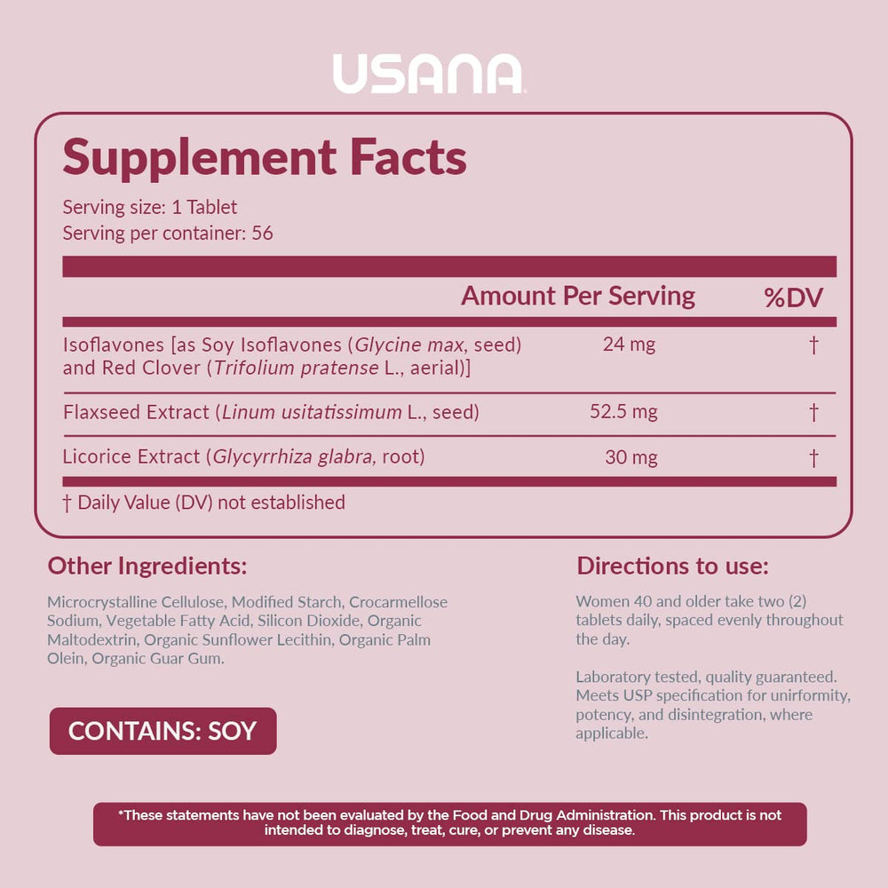 USANA EstroPro tablets closeup highlighting soft capsules for menopause support