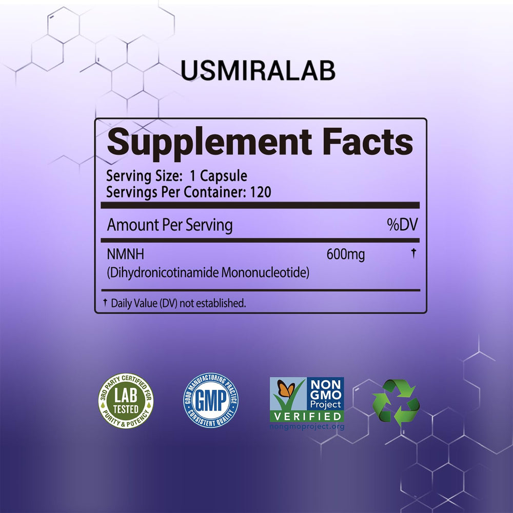 USMIRALAB NMNH capsules being poured for easy daily dosing