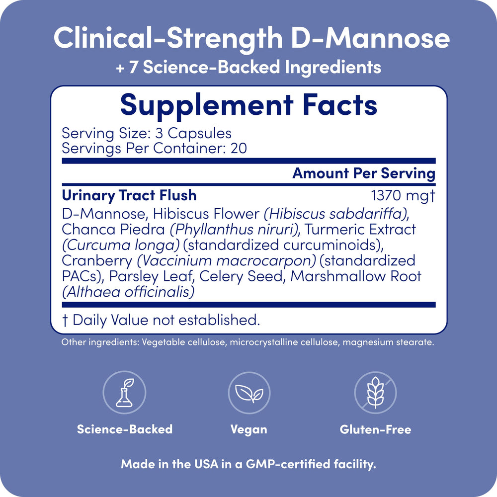 UT-Fem Solution cranberry PACs visual highlighting natural ingredients.