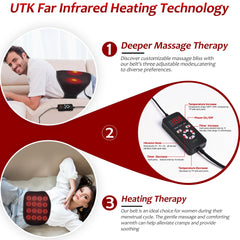UTK back massage with three vibration levels for customizable relief.